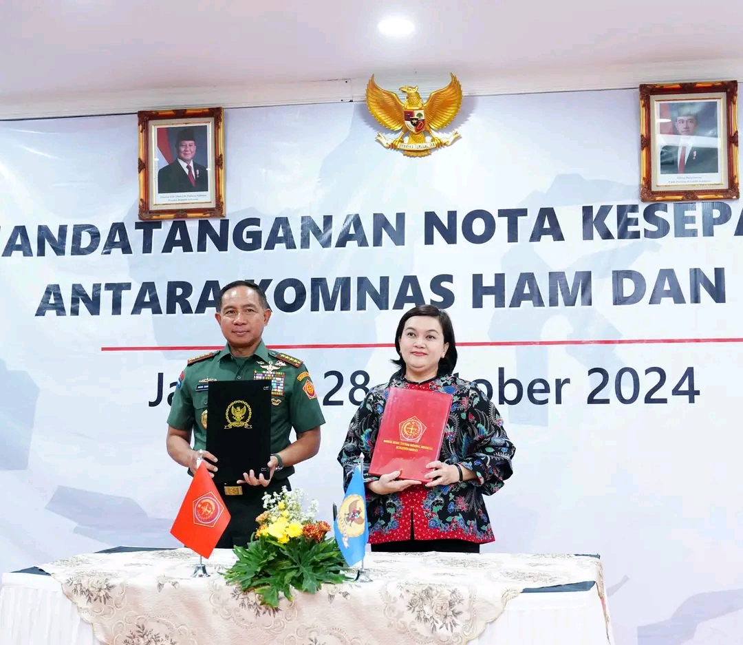 Panglima TNI dan Ketua Komnas HAM Tanda Tangani MoU untuk Peningkatan Kerjasama Pemajuan dan Perlindungan HAM